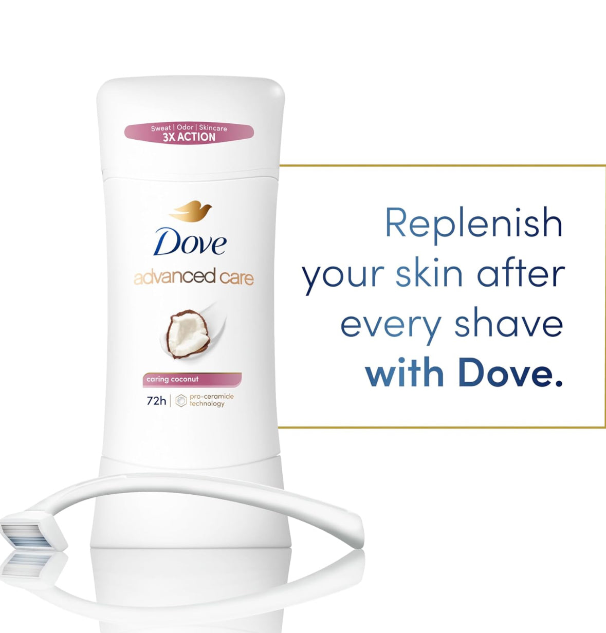 Dove Advanced Care Caring Coconut Pro-Ceramide Antiperspirant (2 Pack)