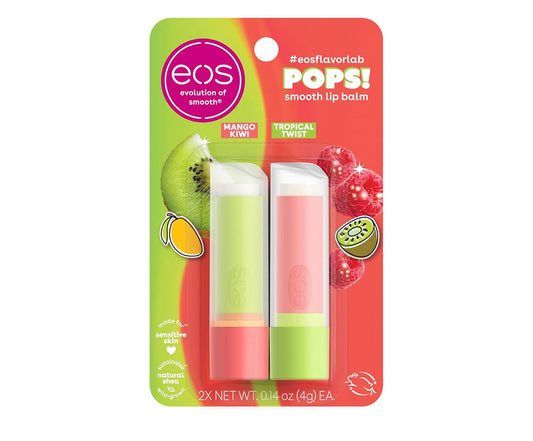 EOS Flavorlab Pops Mango Kiwi & Tropical Twist Lip Balm (2 Pack)