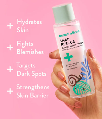 Peach Slices Snail Rescue Snail Mucin Blemish-Busting Toner