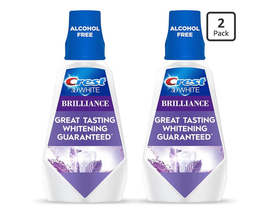 Crest 3D White Brilliance Whitening Mouthwash Clean Mint (2 Pack)
