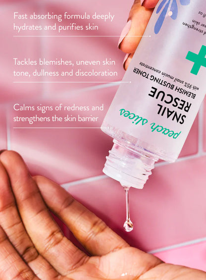 Peach Slices Snail Rescue Snail Mucin Blemish-Busting Toner