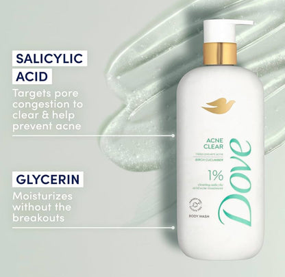 Dove 1% Salicylic Acid Acne Clear Gel Body Wash