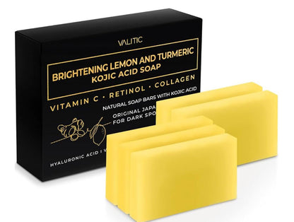 VALITIC Lemon, Turmeric & Kojic Acid Brightening Soap (5 Pack)