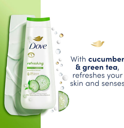 Dove Body Wash 4-Pack – Deep Moisture, Sensitive, Refreshing & Pampering