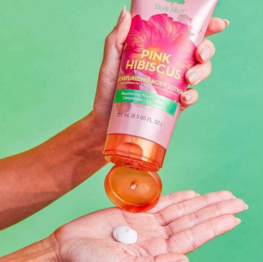 Tree Hut Pink Hibiscus Ceramide & Squalane Moisturising Body Lotion