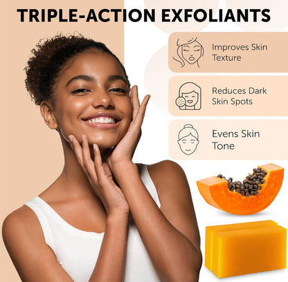 VALITIC Papaya, Turmeric & Kojic Acid Dark Spot Soap Bar (2 Pack)
