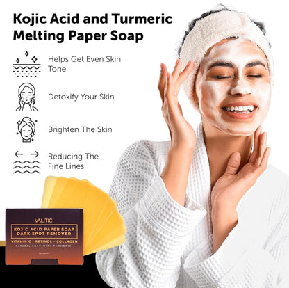 VALITIC Turmeric & Kojic Acid Dissolving Paper Soap Sheets (2 Pack)
