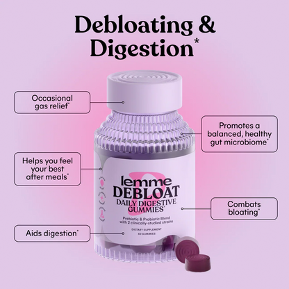 Lemme Debloat Probiotic & Prebiotic Digestive Gummies