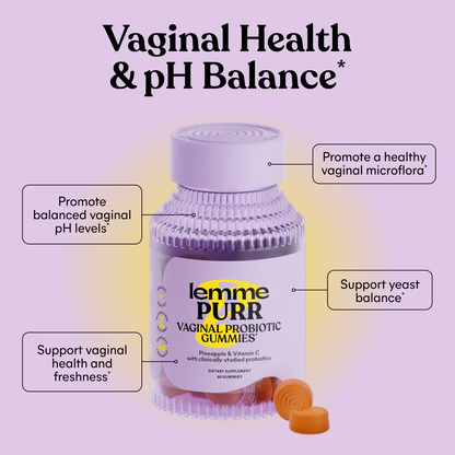Lemme Purr Vaginal Probiotic Gummies for Women – Pineapple & Vitamin C