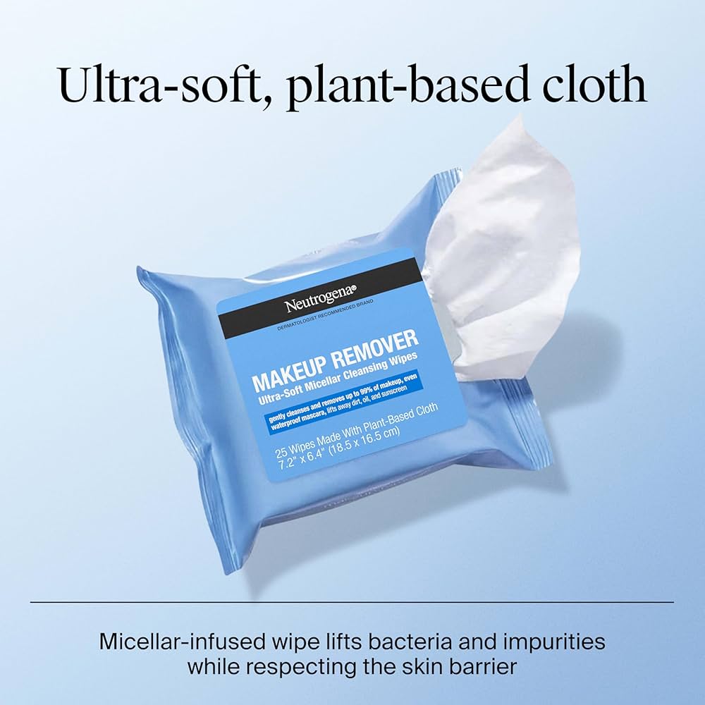 Neutrogena Micellar Alcohol-Free Makeup Remover Cleansing Wipes (Twin Pack)