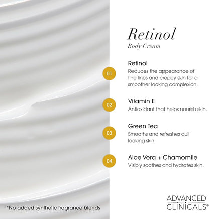 Advanced Clinicals Retinol Firming Body Lotion & Face Moisturiser