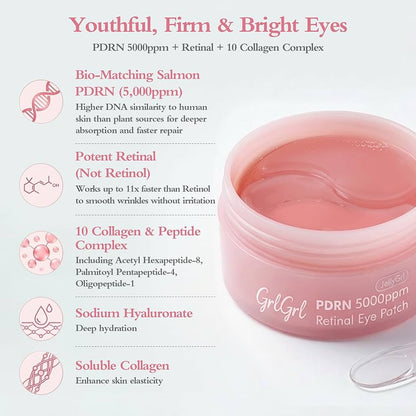 GrlGrl PDRN Retinal & Peptide Under-Eye Patches
