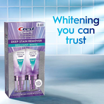 Crest 3D White Brilliance Deep Stain Remover Toothpaste (2 Pack)
