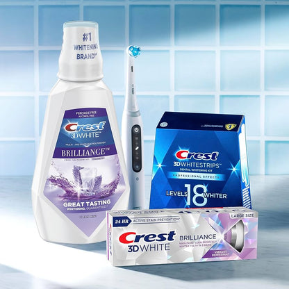 Crest 3D White Brilliance Whitening Mouthwash Clean Mint (2 Pack)