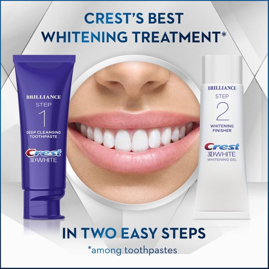 Crest 3D White Brilliance 2-Step Toothpaste Whitening Kit