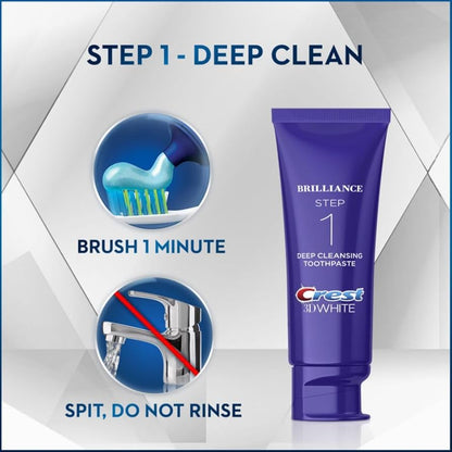 Crest 3D White Brilliance 2-Step Toothpaste Whitening Kit