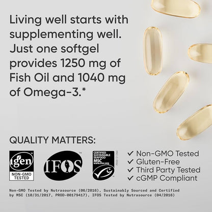 Sports Research Triple Strength Omega-3 Fish Oil 1250mg